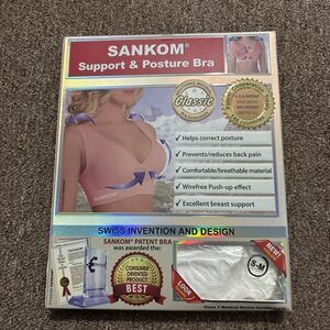 Sankom Compression Shapewear Posture Correcting Classic Bra White S/M, NWT